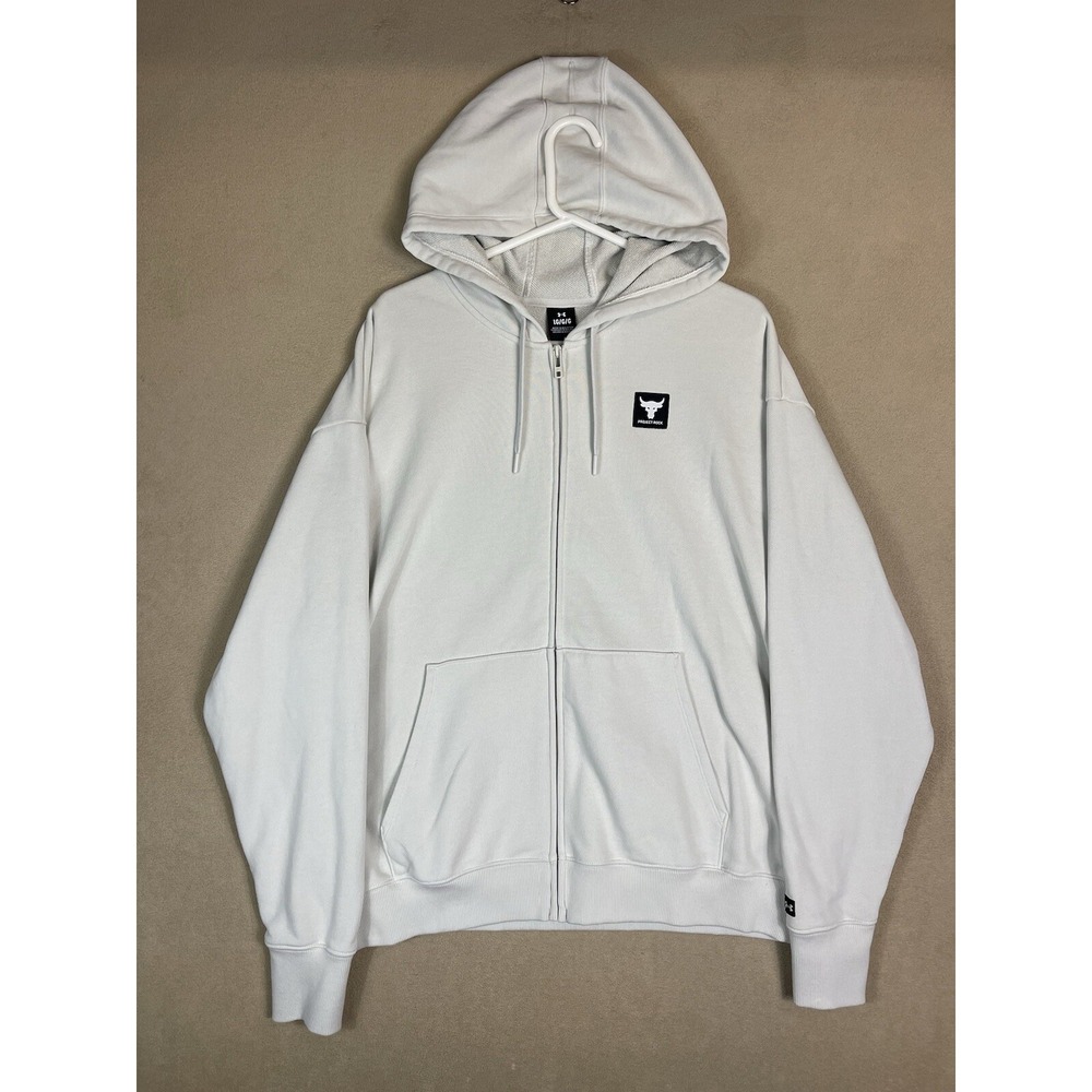 Under Armour‎ Hoodie Adult Large Beige Project Rock Terry  Oversized Womens